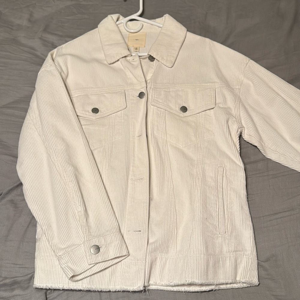 Ivory button up corduroy jacket